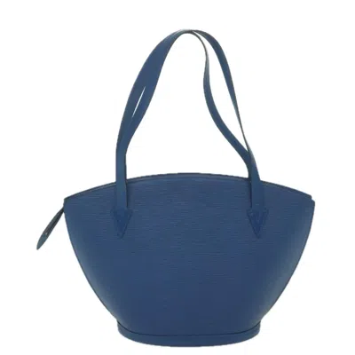 Pre-owned Louis Vuitton Saint Jacques Blue Leather Shoulder Bag ()