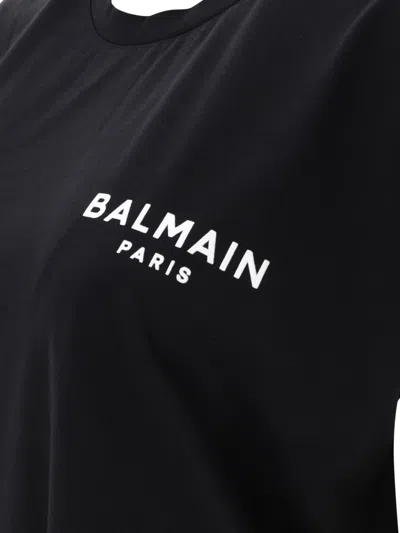 Shop Balmain T Shirt With Flock Detail