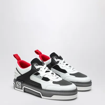 Shop Christian Louboutin Astroloubi White/black Leather Low Sneaker