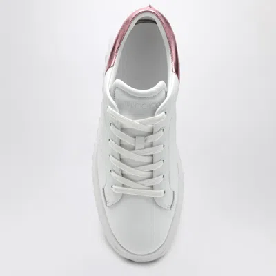 Shop Jimmy Choo Diamond Maxi White/pink Metallic Sneaker