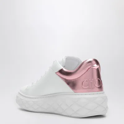 Shop Jimmy Choo Diamond Maxi White/pink Metallic Sneaker