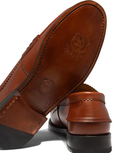 Saxone Of Scotland Arran Classic Leather Loafers In Brown