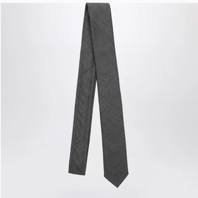 Shop Thom Browne Grey Wool Tie