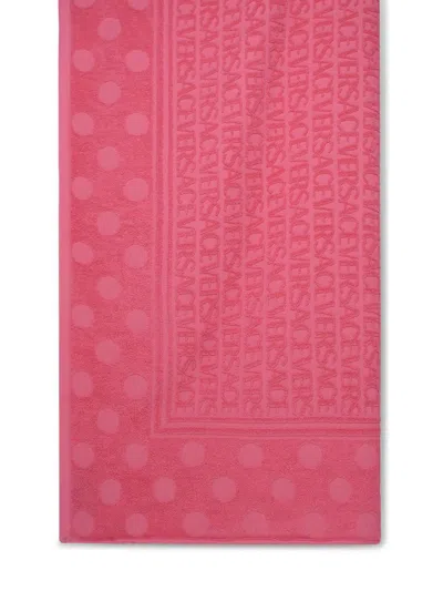 Shop Versace Pink Cotton Towel