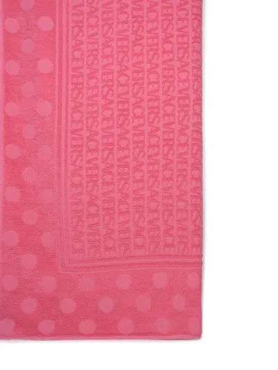 Shop Versace Pink Cotton Towel