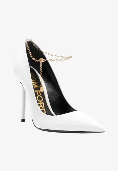 Shop Tom Ford 105 Patent Leather Chaim Pumps In White