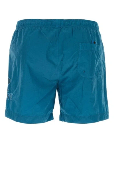 Shop C.p. Company Man Air Force Blue Nylon Swimming Shorts