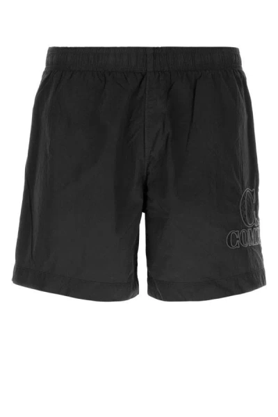 Shop C.p. Company Man Black Nylon Swimming Shorts
