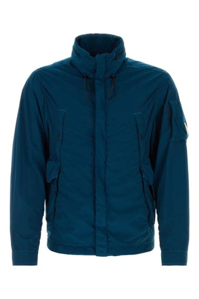 Shop C.p. Company Man Blue Stretch Nylon Jacket