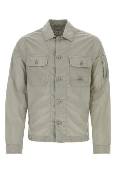 Shop C.p. Company Man Grey Nylon Shirt In Gray
