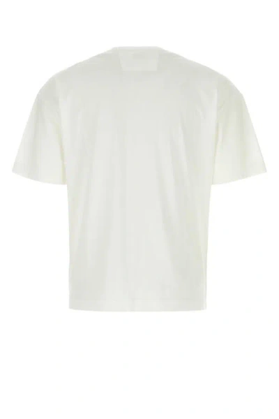 Shop C.p. Company Man Ivory Cotton T-shirt In White