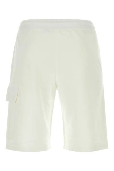 Shop C.p. Company Man White Cotton Bermuda Shorts