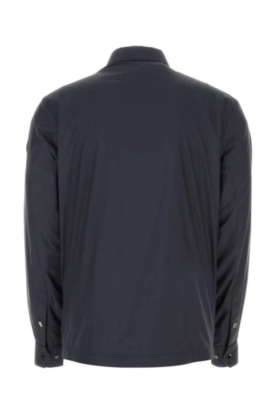 Shop Moncler Man Navy Blue Polyester Piz Jacket