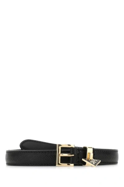 Shop Prada Woman Black Leather Belt