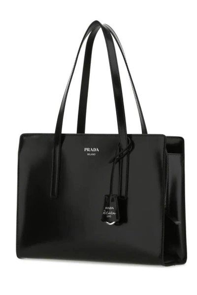 Shop Prada Woman Black Leather Re-edition 1995 Shoulder Bag