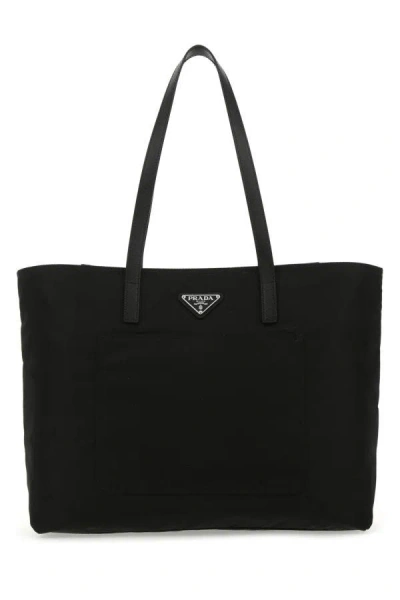 Shop Prada Woman Black Nylon Shopping Bag