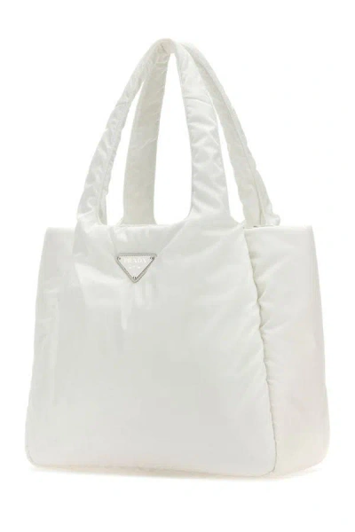 Shop Prada Woman White Re-nylon Handbag