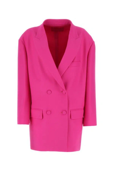 Shop Valentino Garavani Woman Pink Pp Wool Blend Oversize Blazer