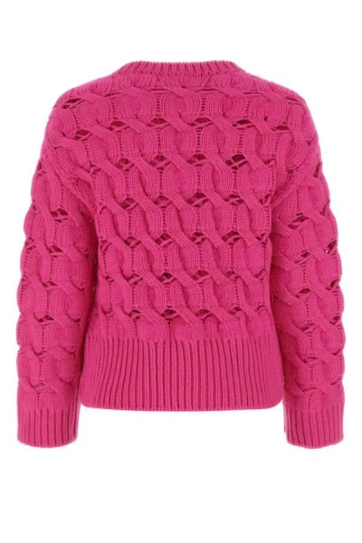Shop Valentino Garavani Woman Pink Pp Wool Blend Oversize Sweater