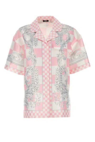 Shop Versace Woman Printed Duchesse Shirt In Multicolor