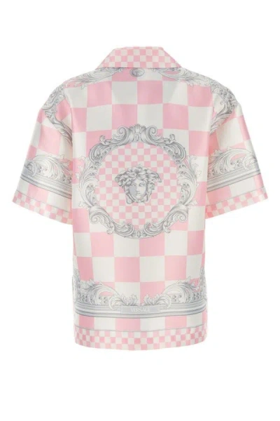 Shop Versace Woman Printed Duchesse Shirt In Multicolor