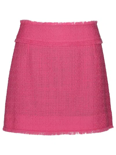 Shop Dolce & Gabbana Pink Cotton Blend Miniskirt