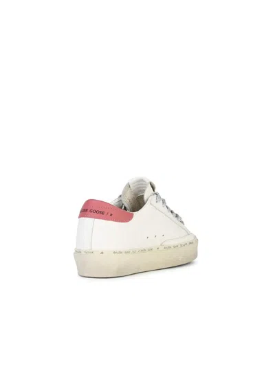 Shop Golden Goose 'hi Star' White Leather Sneakers