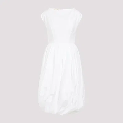 Shop Marni Lily White Cotton Midi Dress