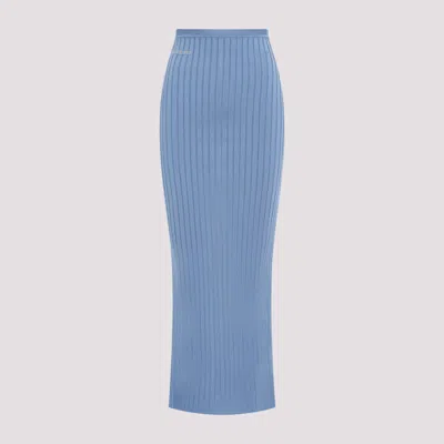 Shop Marni Opal Blue Sheath Tight Fit Skirt
