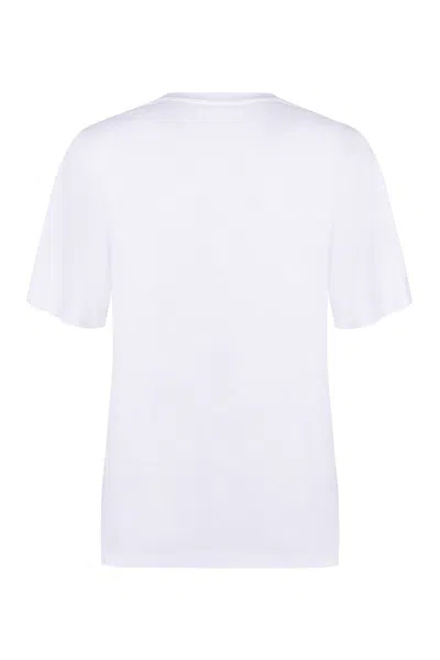 Shop Victoria Beckham Cotton T-shirt In White