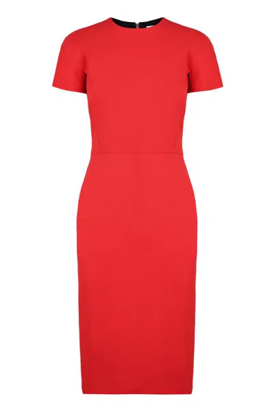 Shop Victoria Beckham Sheath Dress In Red