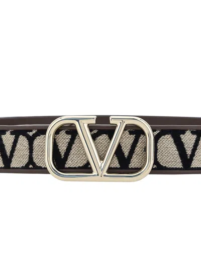 Shop Valentino Garavani Belts E Braces In Naturale/nero/fondant