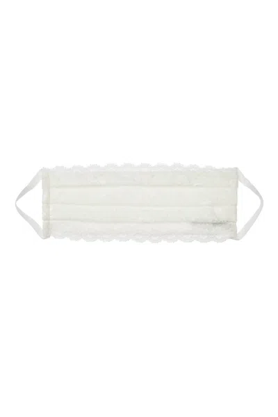 Shop Cosabella Women's Never Say Never Pleated Face Mask In Moon Ivory In White