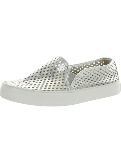 Shop Jibs Classic Womens Leather Slip On Casual And Fashion Sneakers In Silver