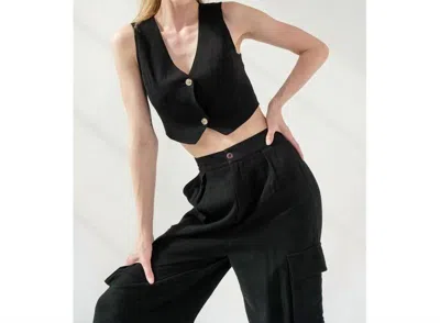 Shop Papermoon Zoe Crop Vest In Black