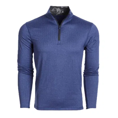 Shop Greyson Clothiers Men's Tate Herringbone 1/4 Zip In Navy In Blue