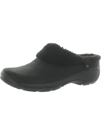 Shop Merrell Womens Leather Slip-on Sneakers In Black