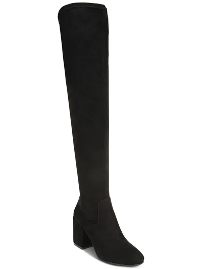 Shop Bar Iii Womens Faux Suede Almond Toe Over-the-knee Boots In Black