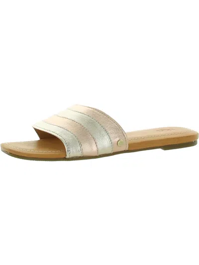 Shop Ugg Ximena Womens Shimmer Comfort Insole Slide Sandals In Multi