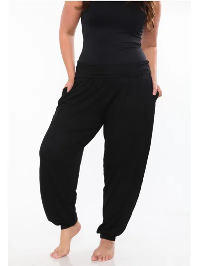 Shop White Mark Plus Womens Knit Pull On Jogger Pants In Black