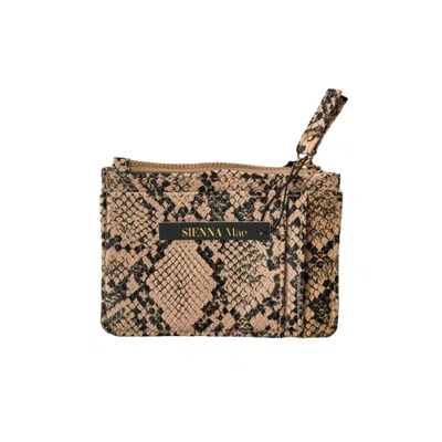 Sienna Mae Lennon Vegan Leather Card Wallet In Natural/black In Multi
