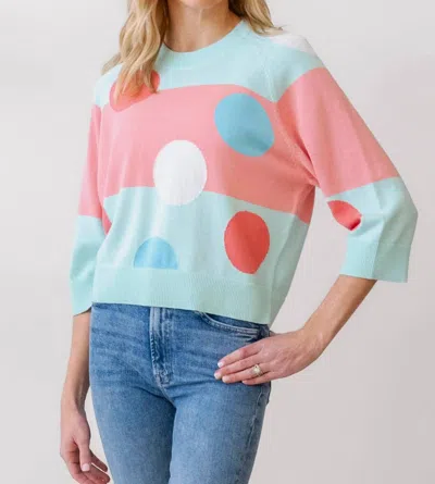 Shop Zaket & Plover Spot Stripe Sweater In Celeste In Multi