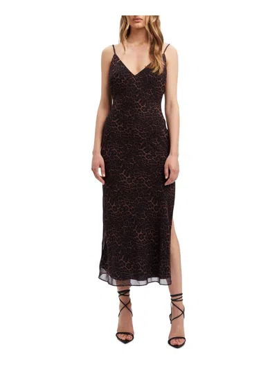 Shop Bardot Womens Animal Print Polyester Slip Dress In Multi