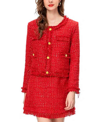 Shop Elaine 2pc Blazer & Skirt Set In Red