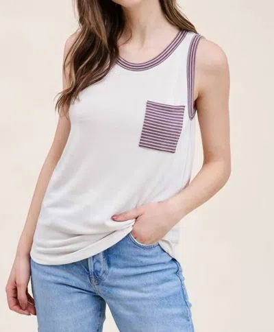 Shop Staccato Melody Striped Color Block Pocket Tank In White