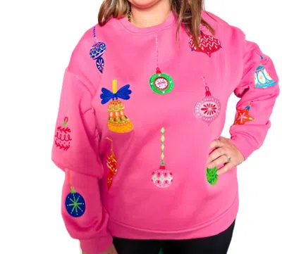 Shop Why Dress Embroidered Ornament Pullover In Pink