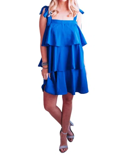 Shop Entro Tiered And Fabulous Shift Dress In Royal In Blue