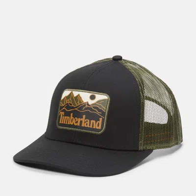 Shop Timberland Mountain Line Patch Trucker Hat In Black