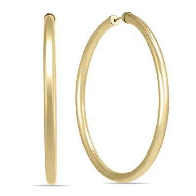 Shop Sselects 45mm 14k Filled Endless Hoop Earrings 3mm Gauge In Gold