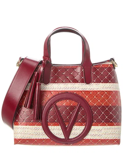 Shop Valentino By Mario Valentino Rosette Tresse Leather Tote In Red